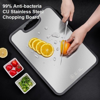 抗菌菜板不锈钢99% Antibacterial Stainless Steel Chopping Board Double Sided+Knife Sharpe