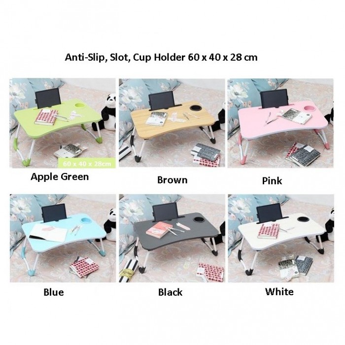 Foldable Table Anti-slip, Slot, Cup Holder Bed Laptop Notebook Computer 0133