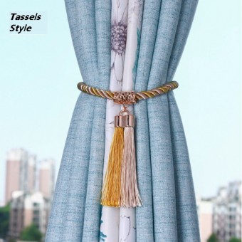 2 Pcs Curtain Tie back, Buckle, Straps, Decorative (Tassels Style) – 1081