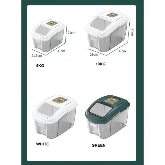 5KG/10KG Air Tight Rice Box Insect Proof Bean Dried Food Pet Food Flour Storage Box 0267/0268