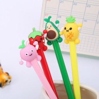 Fruits Carton Animal Ball Point Cute Pen Stationery Children Student Prize Gift 4116 Alat Tuli