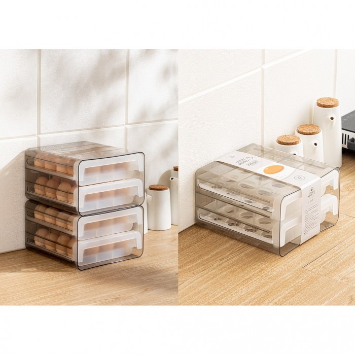 Usami 32 Grid Egg Storage Box Double Layer with Drawer Type 1235
