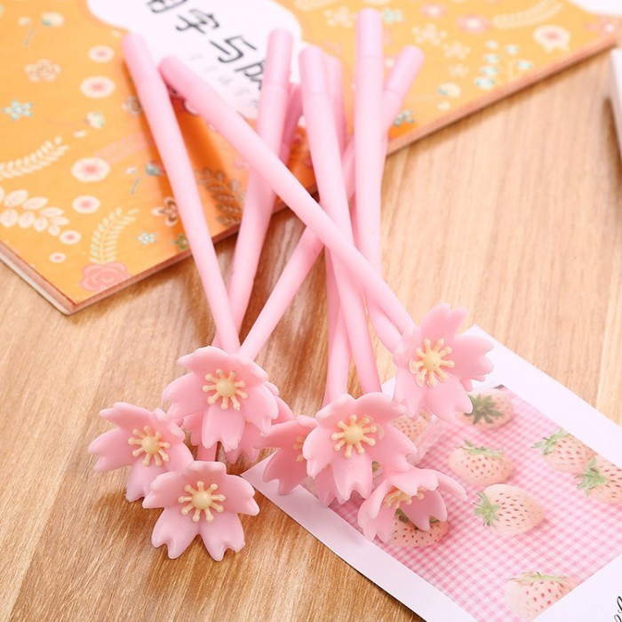Korean Creative Cherry Blossom Flower Pen Kid Children Student Office 4087