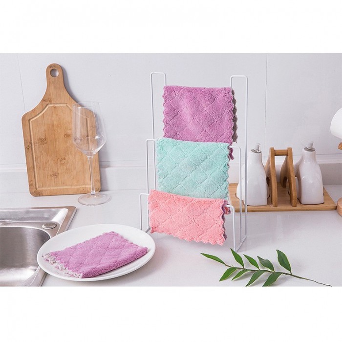 Double Layer Coral Velvet Cleaning Cloth (26x16cm) 1077