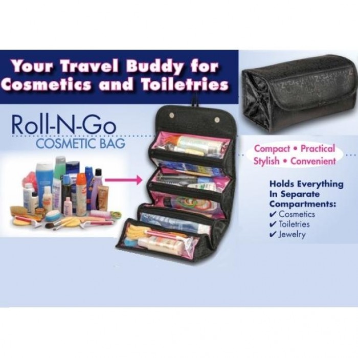 Roll-N-Go Cosmetic Bag Travel Makeup Skin Care Toiletries Pouch Bag Organizer 1324-ROL