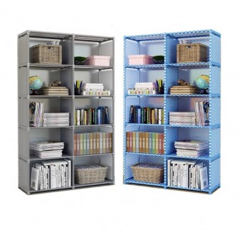 6 Tier 10 Column DIY Book Shelf  (80x30x156) 0052
