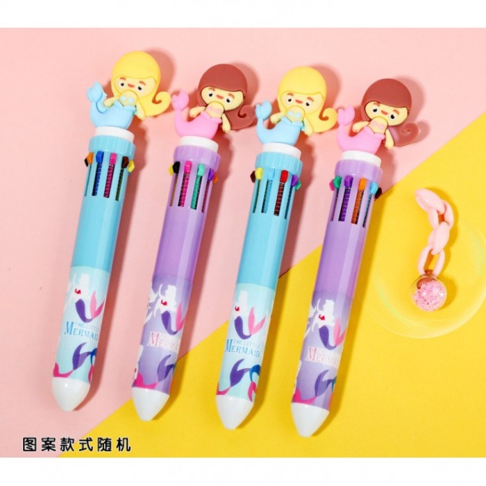 10 Color Cute Carton Kid Children Press Ink Ballpoint Pen Multicolor 4084