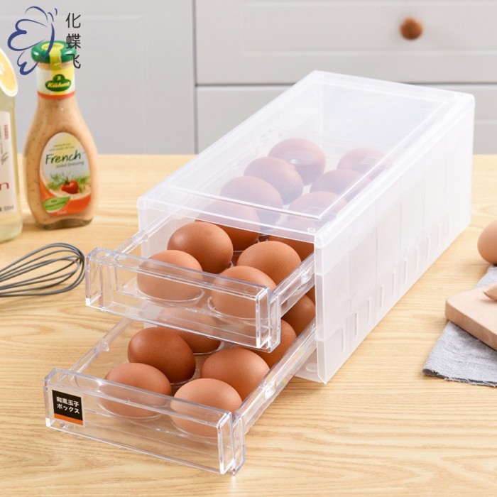 24 Grid Egg Storage Box Double Layer Drawer Type 1158