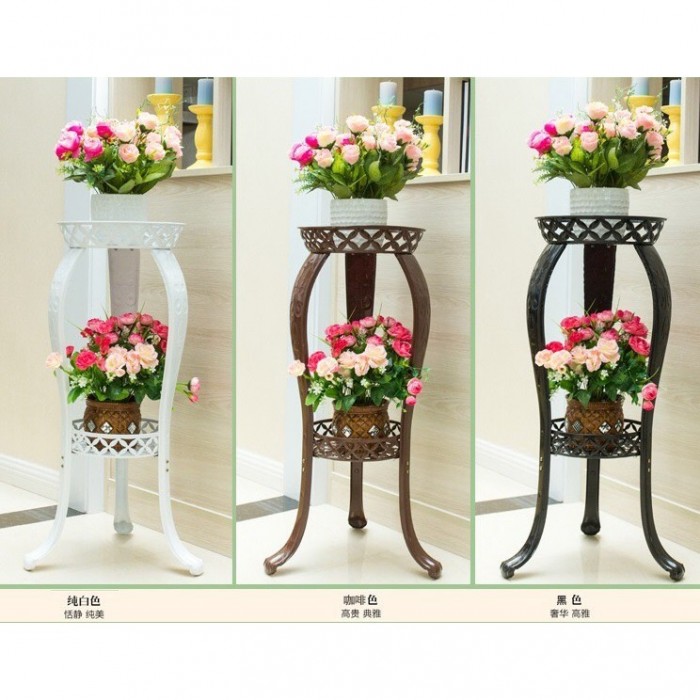 2 Tier Flower Pot Stand Antique Style 0140