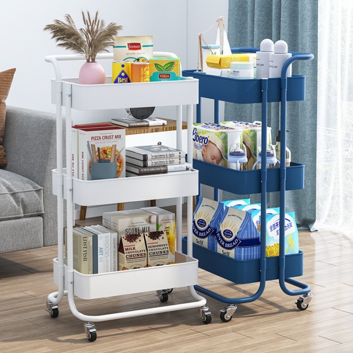 3 Tier Trolley Storage Rack Multi Function Kitchen Office with Wheels 0165