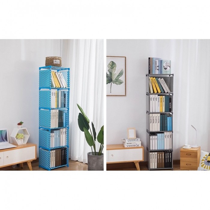 6 Tier 5 Column DIY Book Shelf (40x28x155cm) 0051