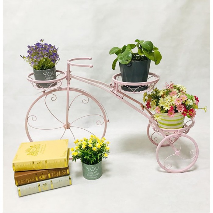 Flower Rack Stand Pot Plant Garden Bicycle Style 0084