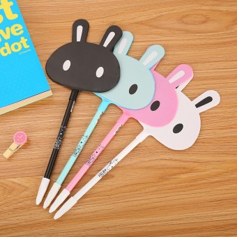Rabbit Fan Carton Animal Ball Point Cute Pen Stationery Children Student Prize Gift 4114 Alat T