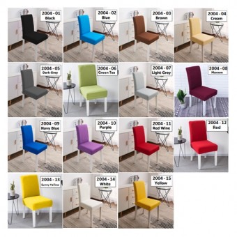 Sarung Kerusi Dining Chair Seat Cover  Solid Plain Color 2004 Cushion Cover Cover Kerusi Chair