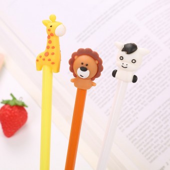 Cow Giraffe Lion Carton Animal Ball Point Cute Pen Stationery Children Student Gift 4108 Alat