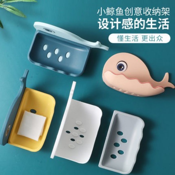 Whale Soap Box Cute Carton Bathroom Case Holder 1252